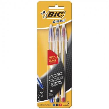 CANETA BIC CRISTAL MED SORT C4 UN