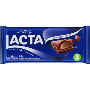 7622300991456 CHOCOLATE LACTA AO LEITE 80GR