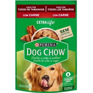 RACAO DOG CHOW CARNE AO MOLHO SHT 100GR