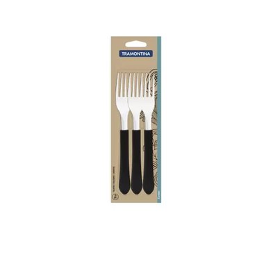 CONJ TRAMONTINA GARFO P CHUR PRETO 3PC