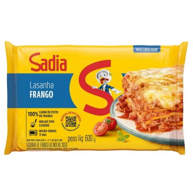 LASANHA SADIA FRANGO MOLHO SUGO 600GR