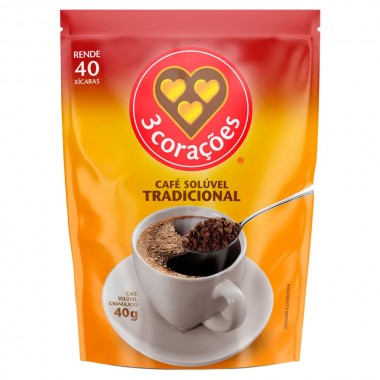 CAFE TRES CORACOES SOLUVEL SACHET 40GR