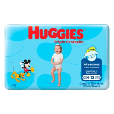 FRALDA HUGGIES TRIPLA P JUMBINHO XXG12UN