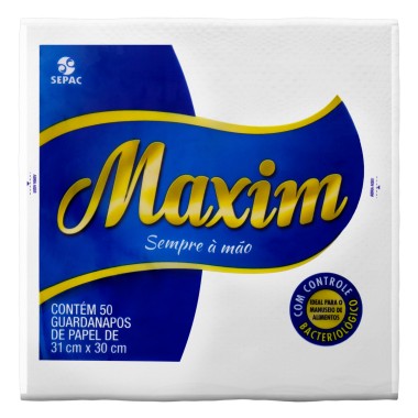 GUARDANAPO PAPEL MAXIM 31X30CM C/50UN