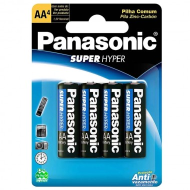 PILHA PANASONIC PEQUENA AA 4UN