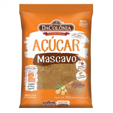 ACUCAR MASCAVO DACOLONIA 500GR