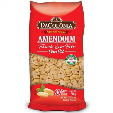 AMENDOIM DACOLONIA TORRADO S PELE 500GR