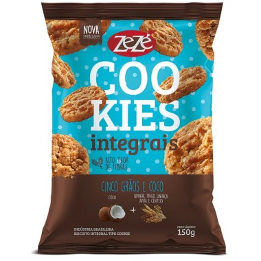 BISCOITO ZEZE COOKIES 5 GRAOS E COCO 150