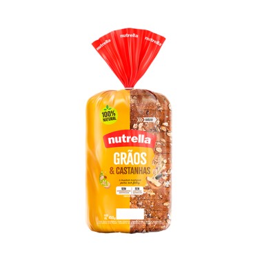 PAO NUTRELLA GRAOS E CASTANHAS 450GR