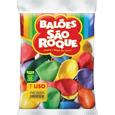 BALAO SAO ROQUE 7 LISO SORT C/50UN