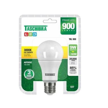 LAMPADA ECON TASCHIBRA LED 9W AMARELO UN
