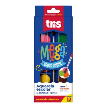 AQUARELA TRIS MEGA 12 CORES UN