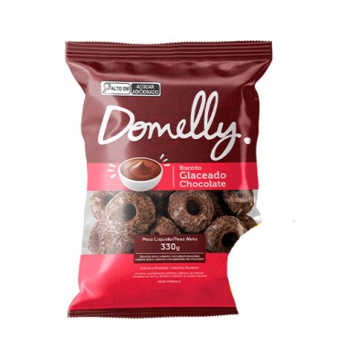 BISCOITO DOMELLY GLACEADOS CHOC 330GR