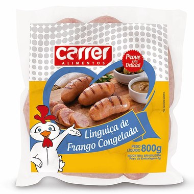 LINGUICA CARRER FRANGO CONG 800G