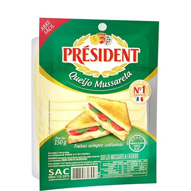 QUEIJO MUSSARELA PRESIDENT 150GR