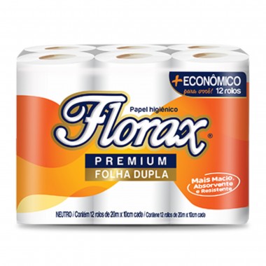 PAPEL HIG FLORAX FOLHA DUPLA 20M 12UN