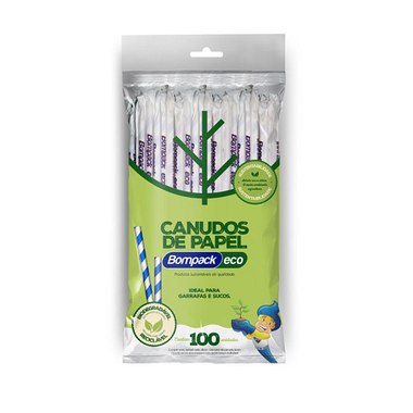 CANUDO PAPEL BOMPACK BCO AZU 19,7CM C100